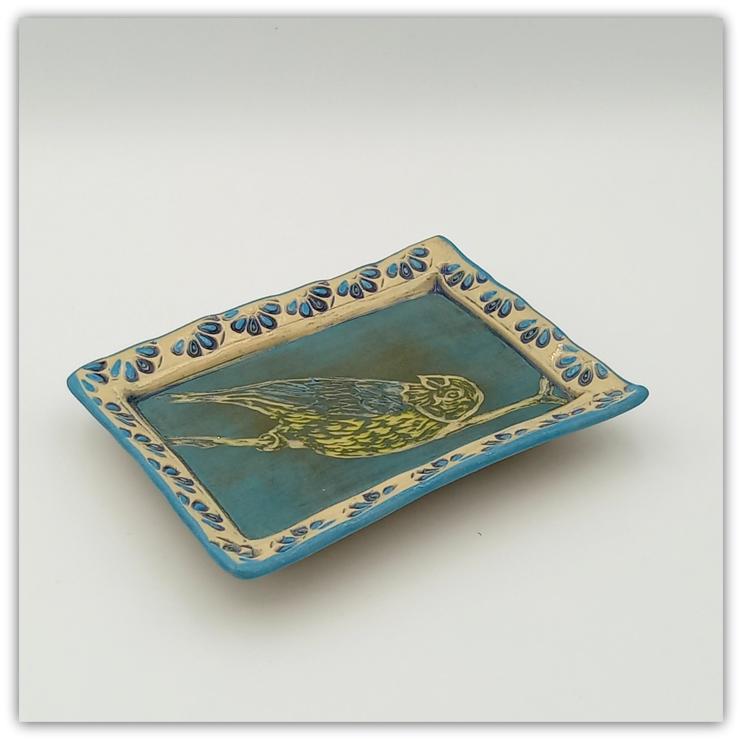 Soap dish "Sgraffito Bird" - Image 3