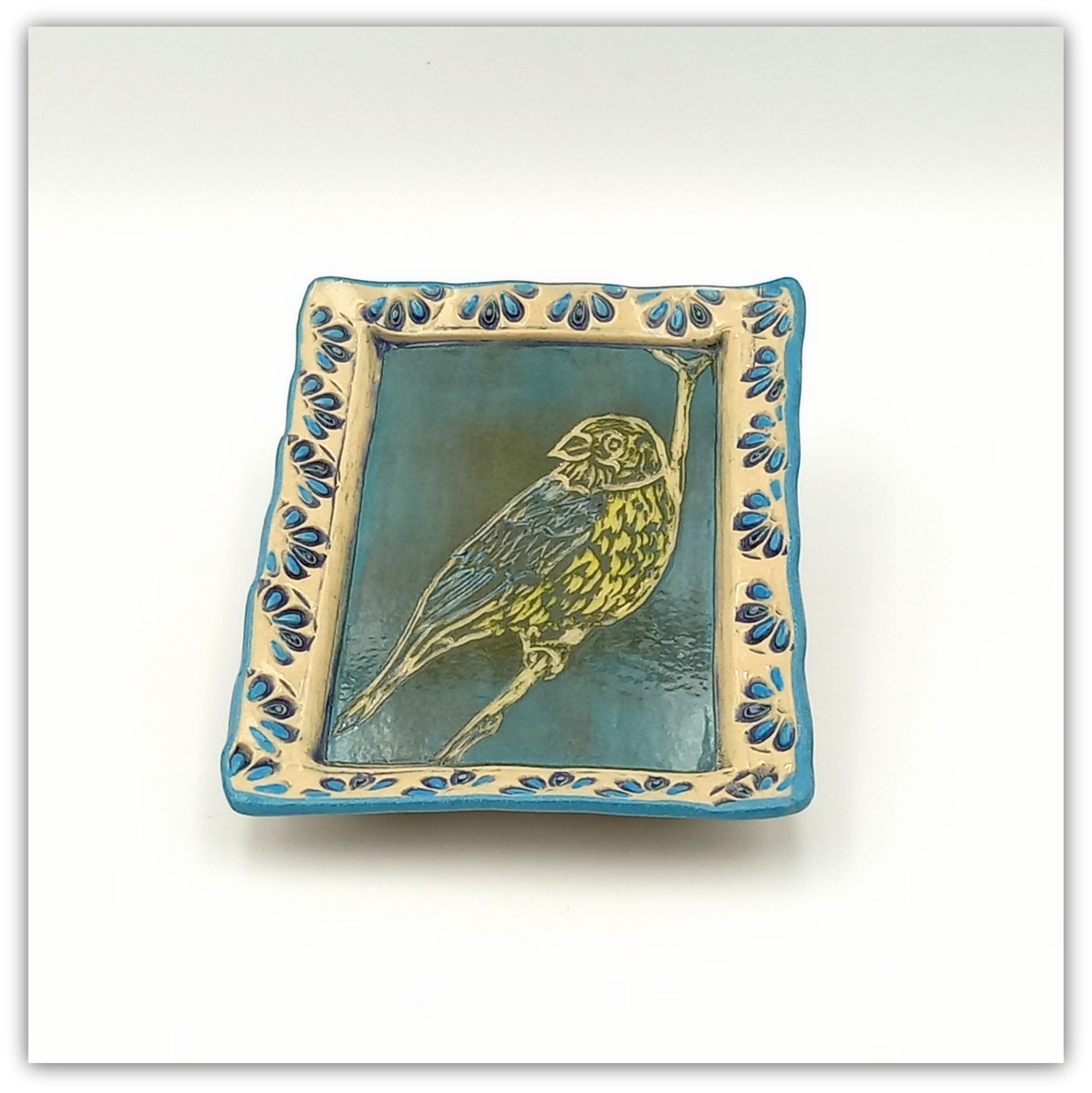 Soap dish "Sgraffito Bird"